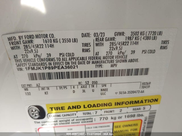 Ford Expedition King Ranch Max 2023 1FMJK1P89PEA36021 Image 9