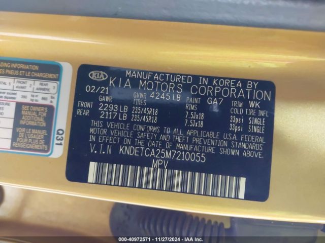 KNDETCA25M7210055 KIA Seltos Sx Turbo