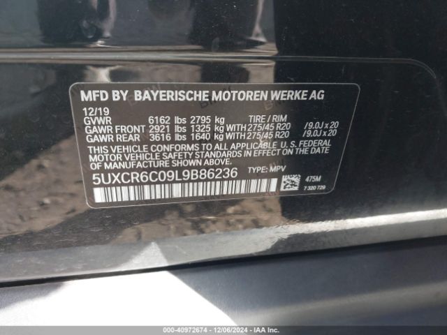 5UXCR6C09L9B86236 BMW X5 Xdrive40i