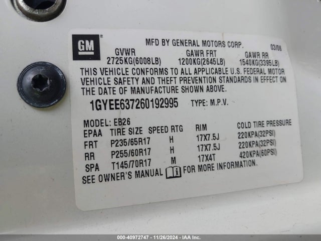 2006 CADILLAC SRX 1GYEE637260192995 Photo 8