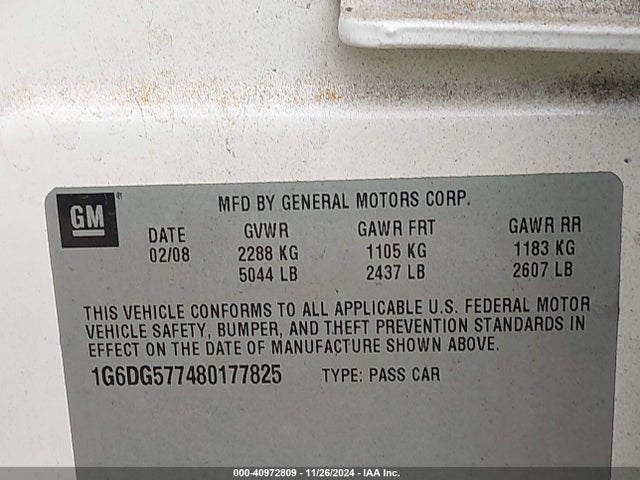 2008 CADILLAC CTS 1G6DG577480177825 Photo 8