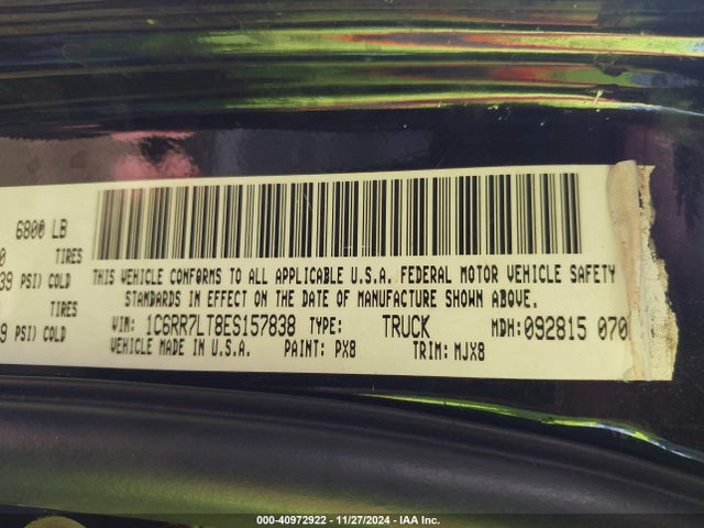 RAM 1500 Lone Star 2014 1C6RR7LT8ES157838 Image 9