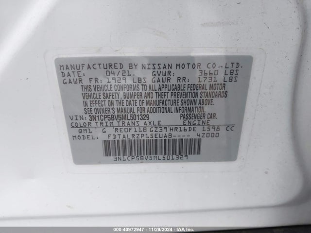 Nissan Kicks S Xtronic Cvt 2021 3N1CP5BV5ML501329 Image 9