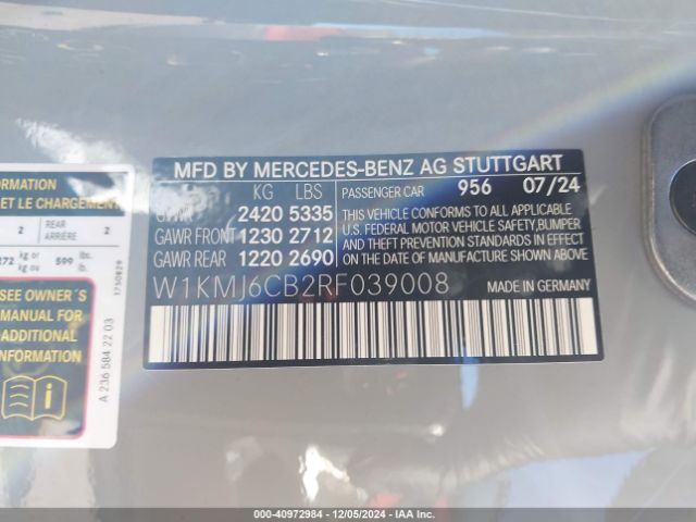 W1KMJ6CB2RF039008 Mercedes-Benz Amg Cle 53