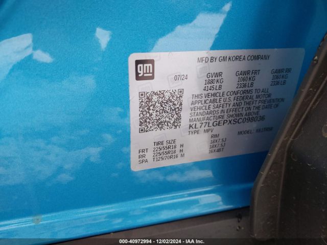 KL77LGEPXSC098036 Chevrolet Trax Fwd 1rs