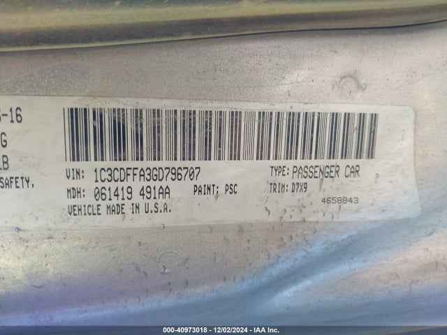1C3CDFFA3GD796707 Dodge Dart Sxt Sport