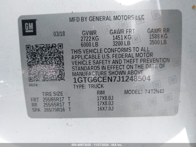 1GTG6CEN7J1248504 GMC CANYON SLE