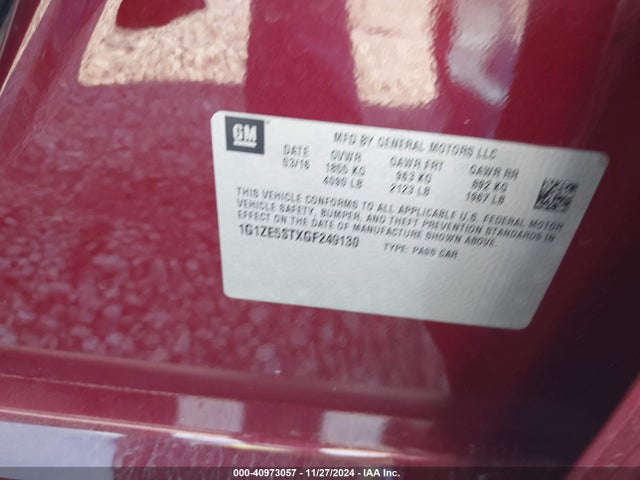 1G1ZE5STXGF249130 Chevrolet MALIBU 1LT