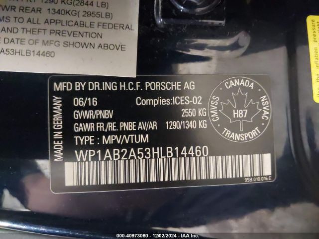 WP1AB2A53HLB14460 Porsche MACAN S