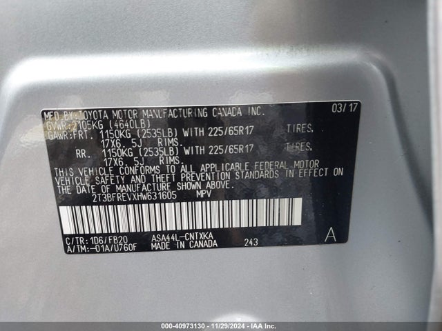 Toyota RAV4 LE 2017 2T3BFREVXHW631605 Image 9