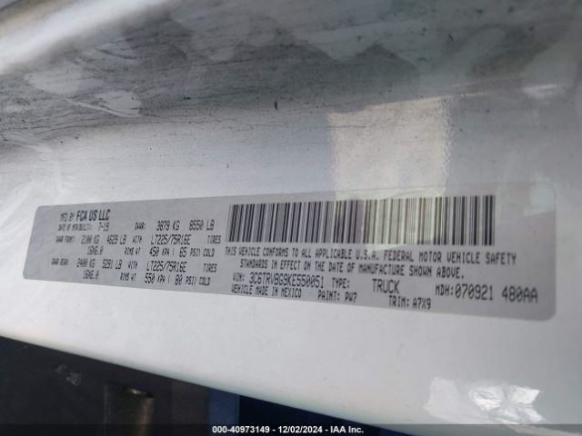 3C6TRVBG9KE550051 RAM Promaster 1500 136 Wb