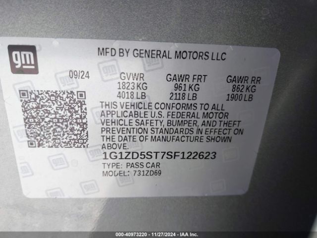1G1ZD5ST7SF122623 Chevrolet Malibu Fwd 1lt