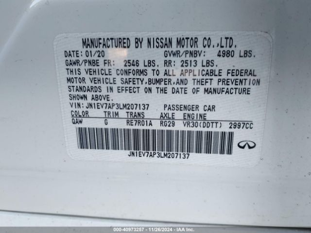 JN1EV7AP3LM207137 Infiniti Q50