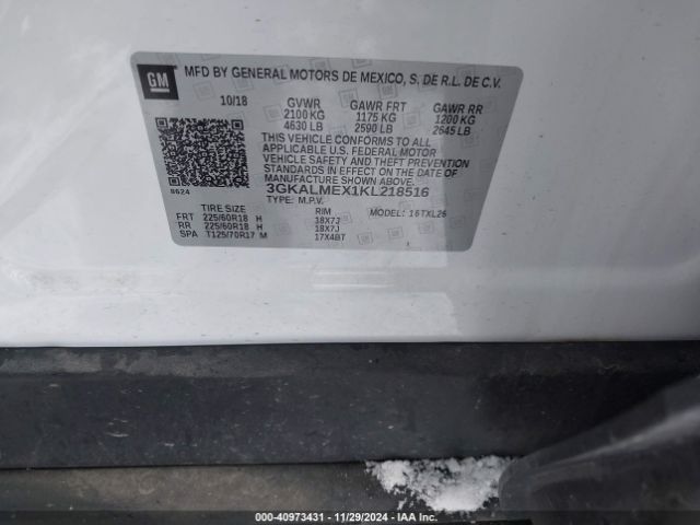 3GKALMEX1KL218516 GMC Terrain Sle