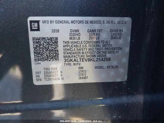 3GKALTEV8KL254258 GMC Terrain Sle