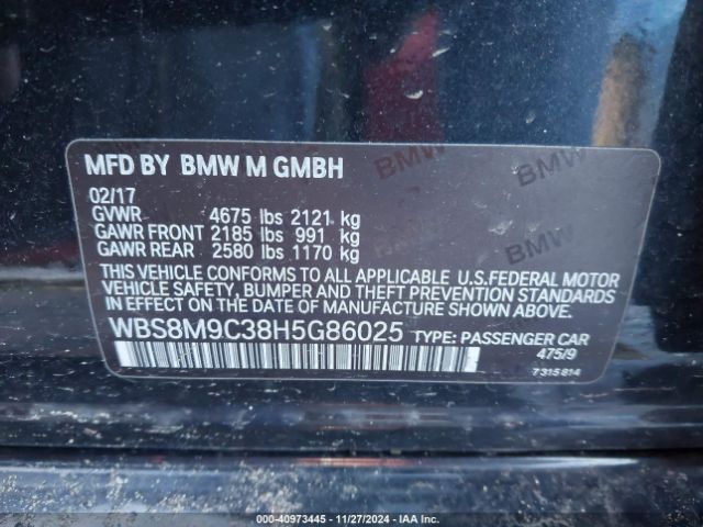 WBS8M9C38H5G86025 BMW M3