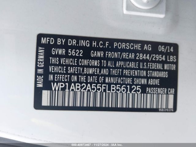 WP1AB2A55FLB56125 Porsche MACAN S