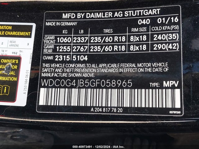 Mercedes-Benz GLC 300 2016 WDC0G4JB5GF058965 Image 9