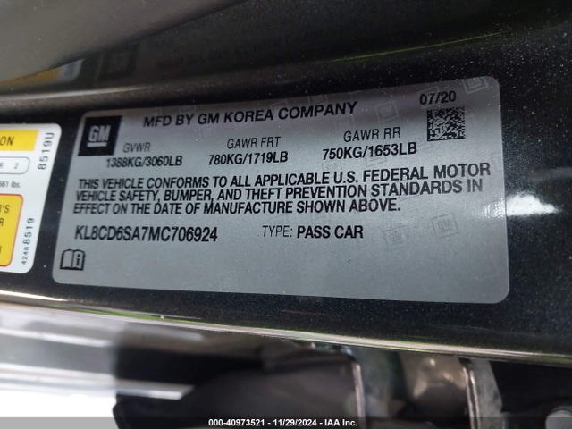 Chevrolet Spark Fwd 1lt Automatic 2021 KL8CD6SA7MC706924 Image 9