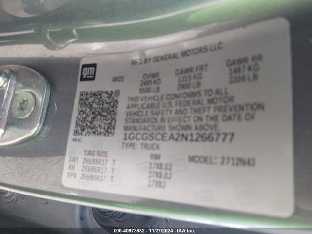 1GCGSCEA2N1266777 Chevrolet Colorado 2wd  Short Box Lt