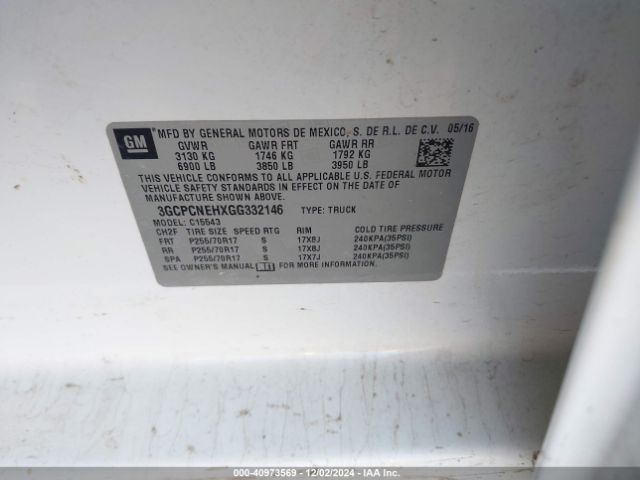 3GCPCNEHXGG332146 Chevrolet Silverado 1500 Ls