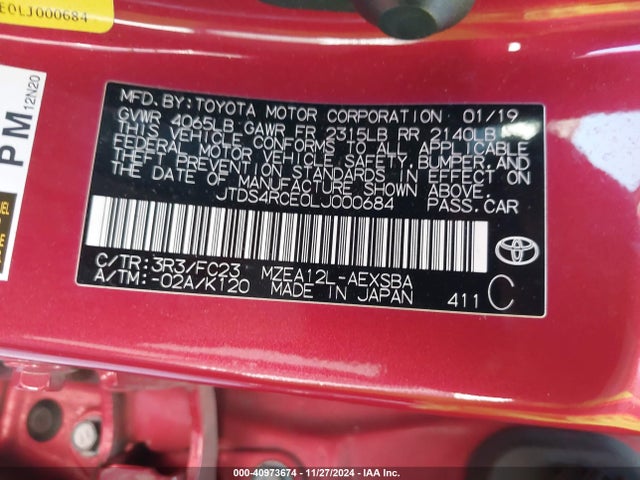 Toyota COROLLA SE 2020 JTDS4RCE0LJ000684 Image 9