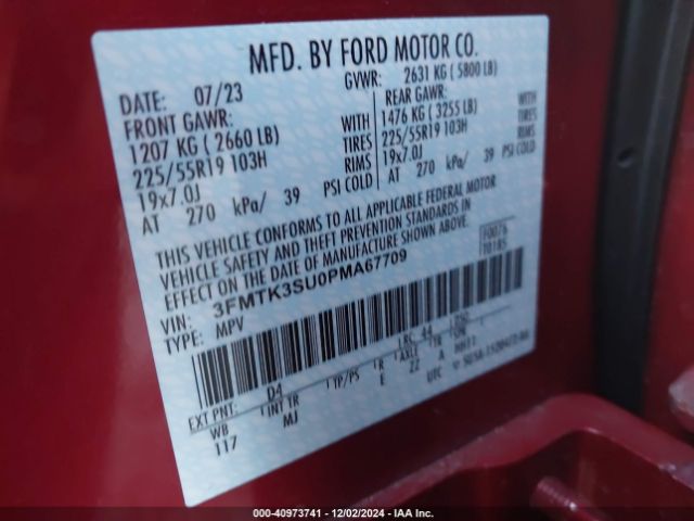 2023 FORD MUSTANG MACH-E 3FMTK3SU0PMA67709 Photo 8