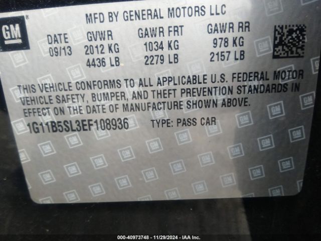 1G11B5SL3EF108936 Chevrolet Malibu 1ls