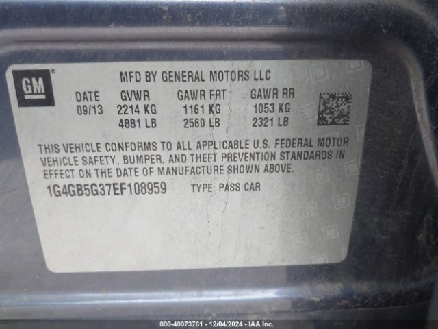 1G4GB5G37EF108959 Buick Lacrosse Leather Group