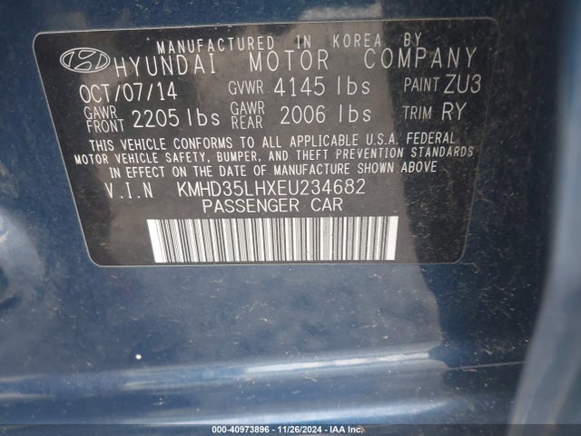 KMHD35LHXEU234682 Hyundai ELANTRA GT