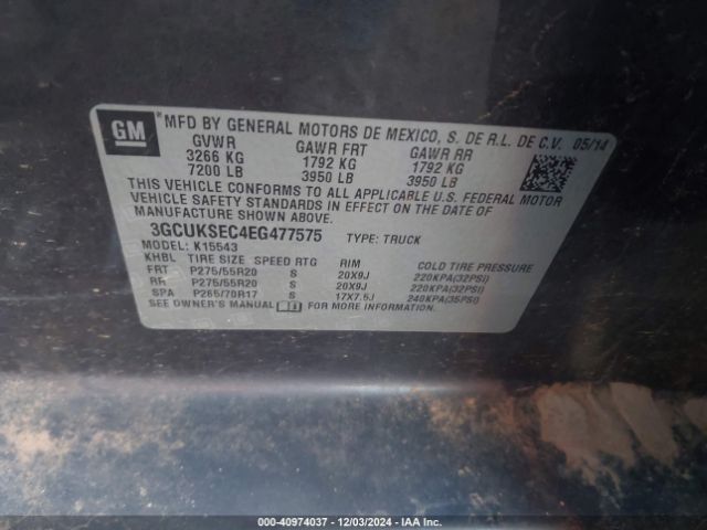 3GCUKSEC4EG477575 Chevrolet Silverado 1500 1lz