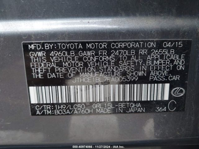 JTHCE1BL7FA005399 Lexus GS 350