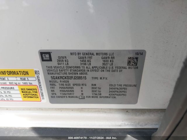 5GAKRCKD2FJ208515 Buick Enclave Premium