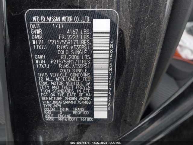 JN8AF5MV4HT754488 Nissan JUKE S
