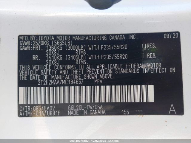 2T2HZMAA7MC184657 Lexus RX 350