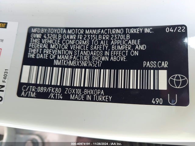 Toyota C-HR XLE 2022 NMTKHMBX5NR145217 Image 9