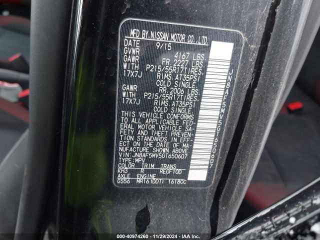 JN8AF5MV5GT650607 Nissan Juke Sv