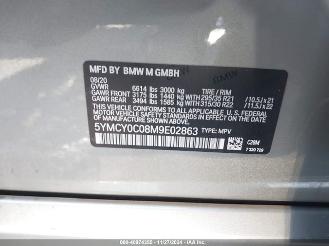 5YMCY0C08M9E02863 BMW X6