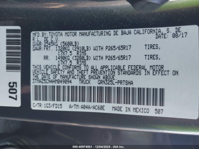 3TMAZ5CN4HM049094 Toyota Tacoma Trd Sport