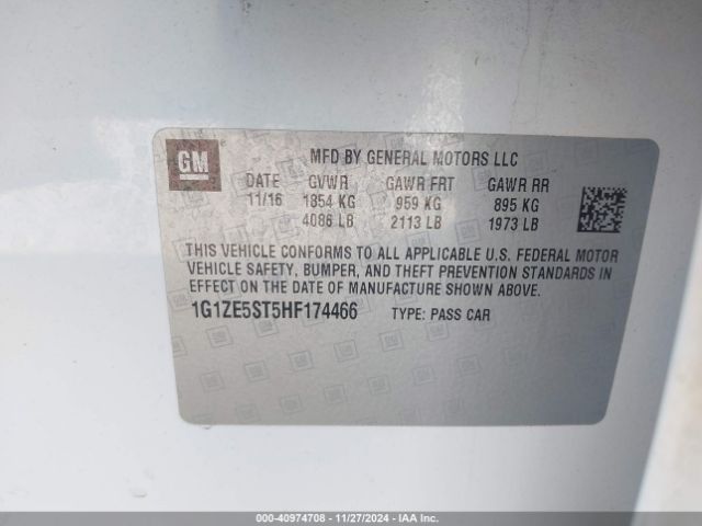 1G1ZE5ST5HF174466 Chevrolet MALIBU 1LT