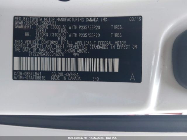 2T2ZZMCA2GC016270 Lexus RX 350