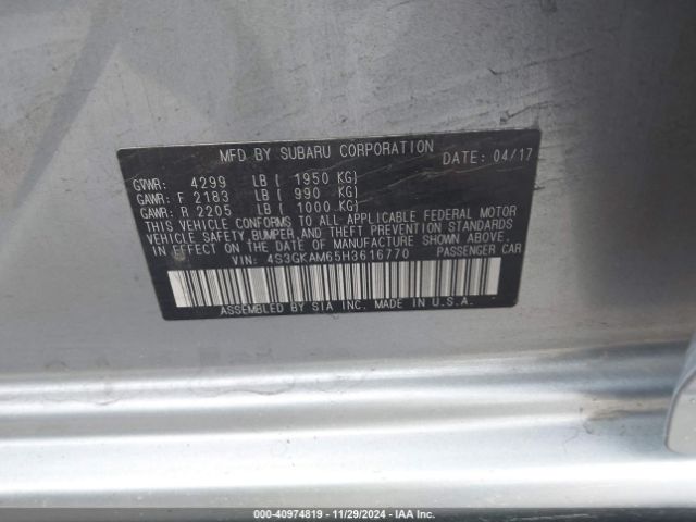 4S3GKAM65H3616770 Subaru Impreza 2.0i Sport
