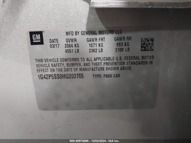 1G4ZP5SS8HU203765 Buick Lacrosse Essence