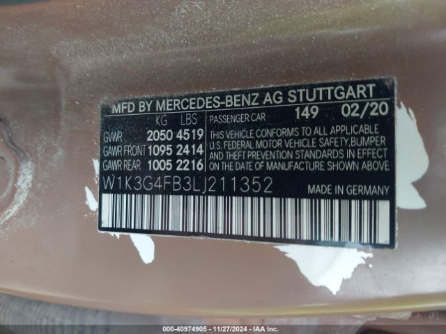 W1K3G4FB3LJ211352 Mercedes-Benz A 220 4matic
