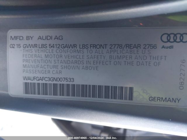 WAUFGAFC3GN007533 Audi A6 3.0t Premium Plus