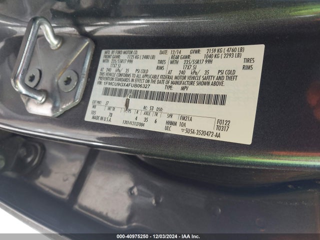 Ford ESCAPE SE 2015 1FMCU9GX4FUB06327 Image 9