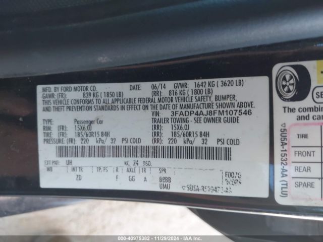3FADP4AJ8FM107546 Ford FIESTA S