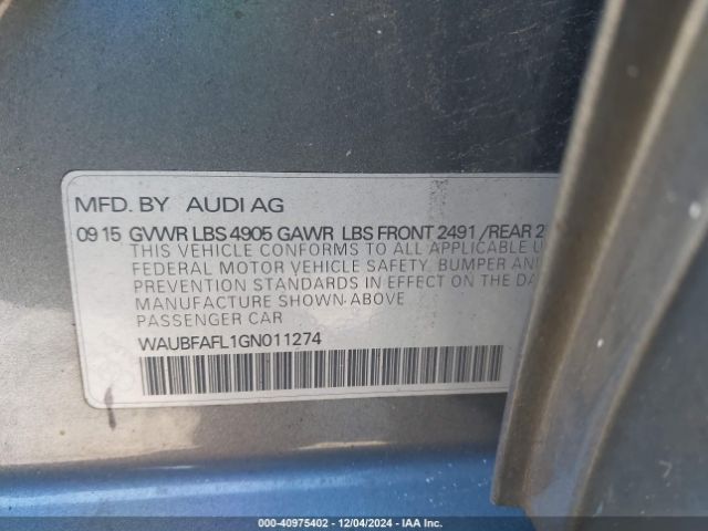 WAUBFAFL1GN011274 Audi A4 2.0t Premium