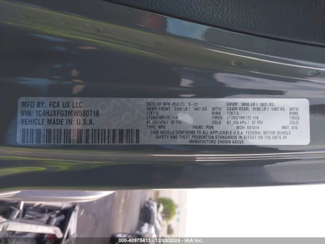 1C4HJXFG3MW580716 Jeep Wrangler Unlimited Rubicon 4x4