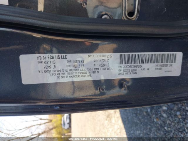 2C3CDXBG7HH575714 Dodge Charger Se Rwd